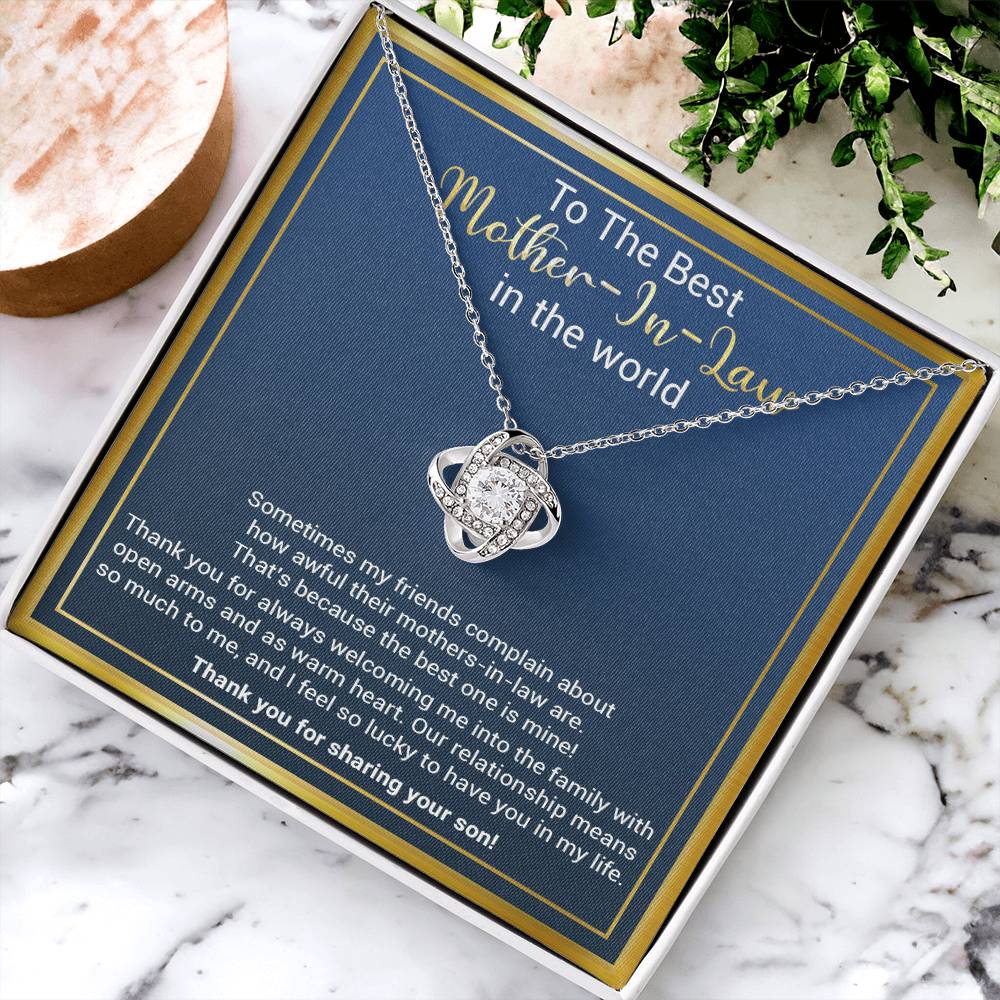 Gift For Mother-In-Law - The Best One - Love Knot Love Knot Necklace