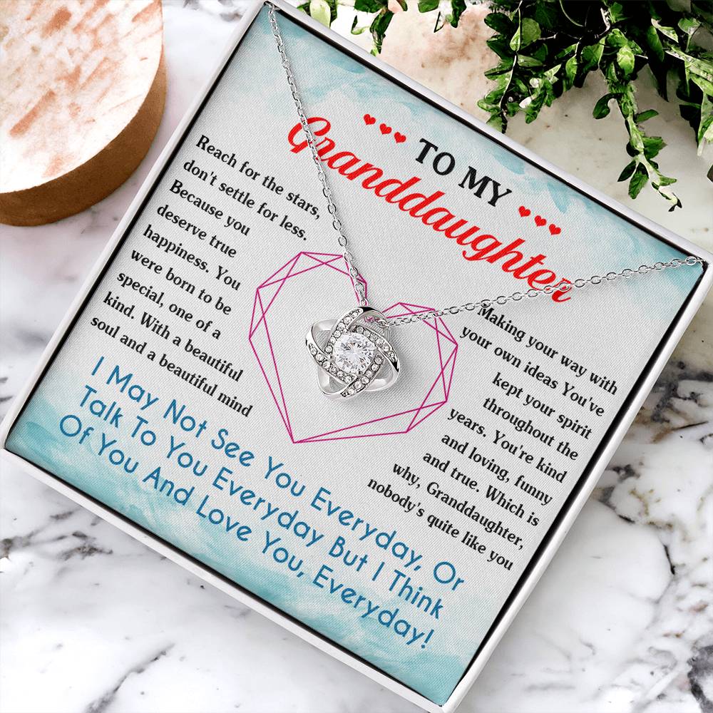 To My Granddaughter Necklace From Grandma Love Knot Necklace