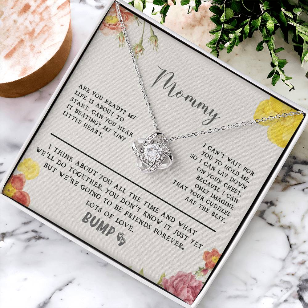 Mommy Are You Ready - Mother's Day Gift Love Knot Necklace