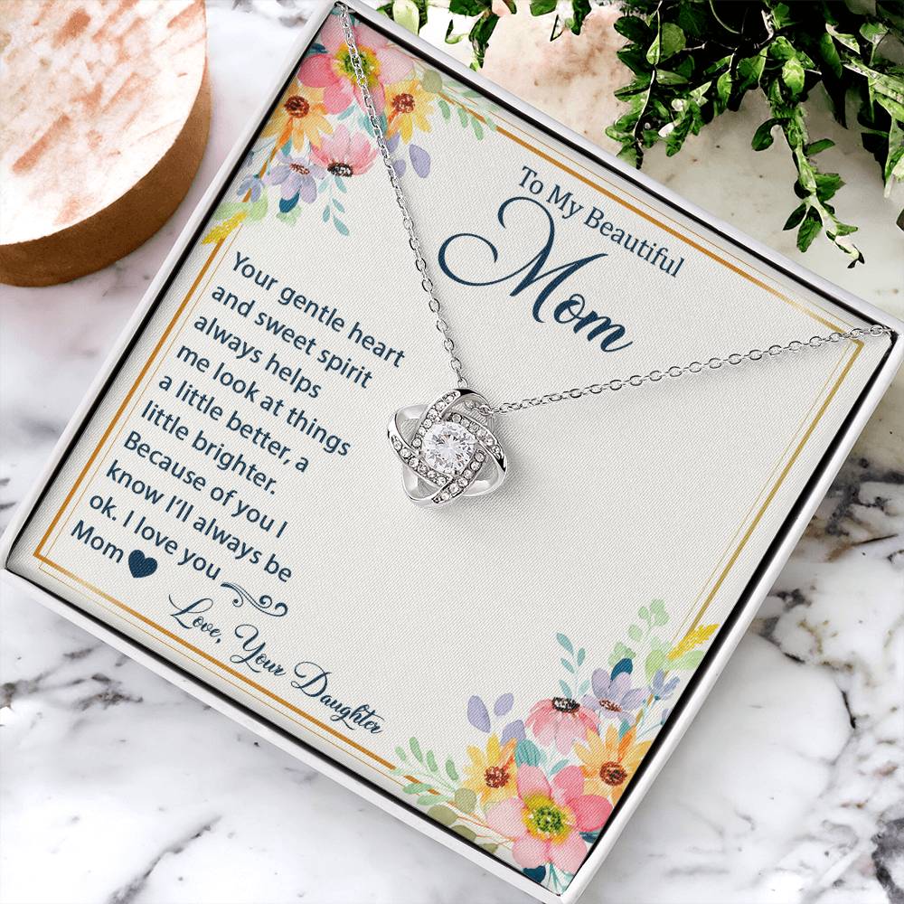 Mother's Day Happy Birthday Or Just T Say Mom I Love You Love Knot Necklace