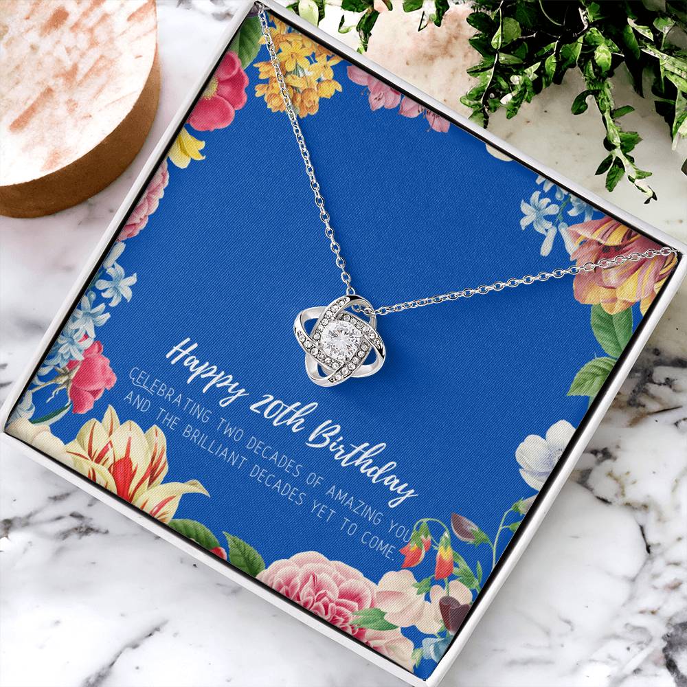 20Th Birthday Gifts For Women Necklace For Her 2 Decade Jewelry 20 Years Old 20Th Birthday Gift Necklace Jewelry Gift F Love Knot Necklace