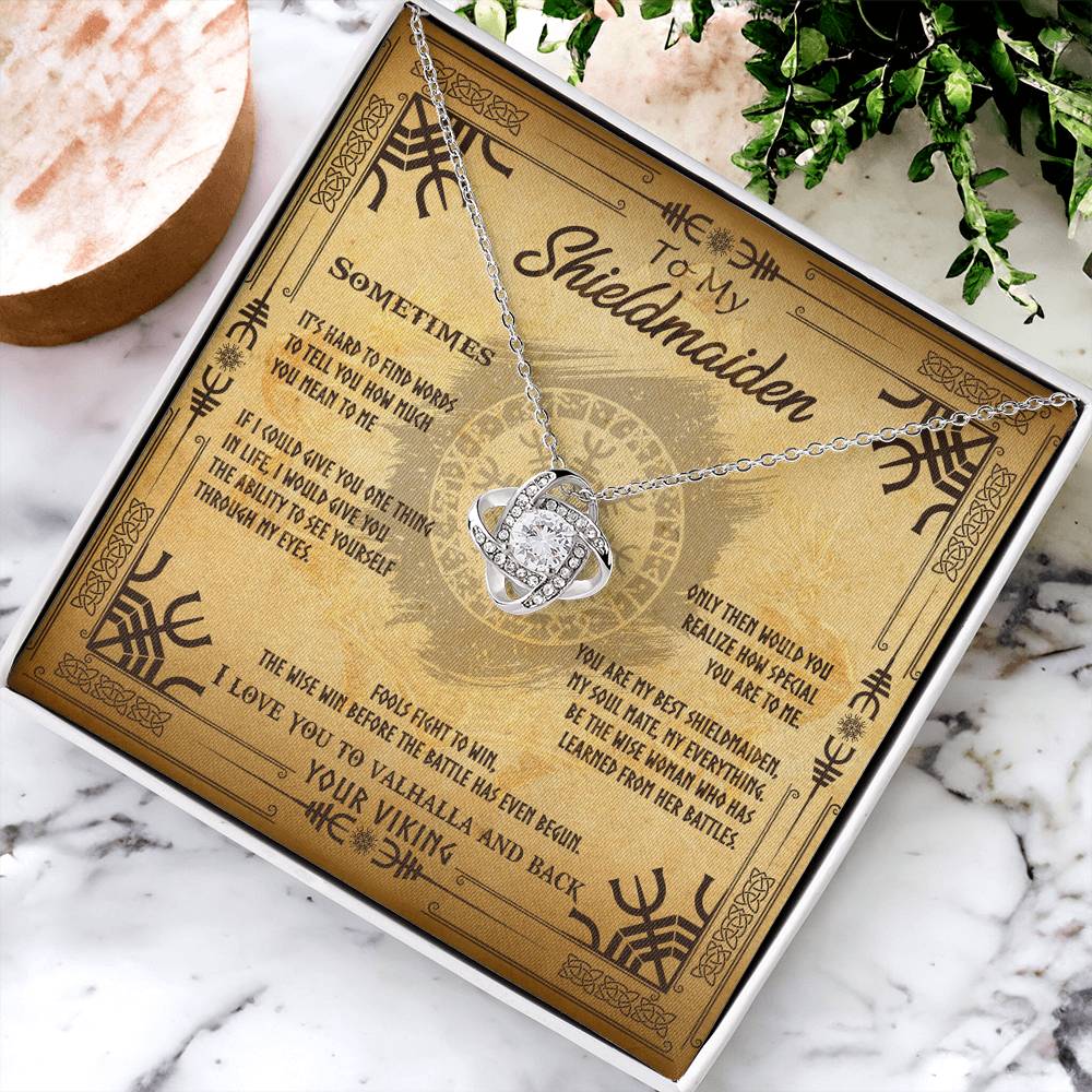 To My Shieldmaiden Necklace Sentimental Gift For Her Wife Gift From H Love Knot Necklace
