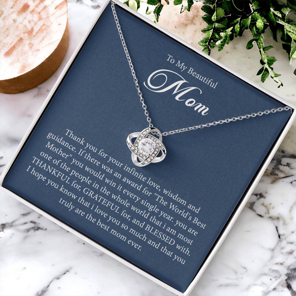 To My Beautiful Mom - Necklace - Love Knot Love Knot Necklace