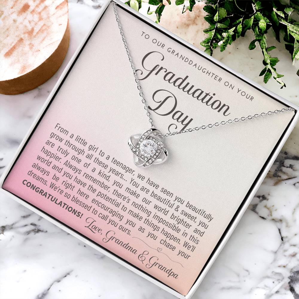 Granddaughter Graduation Gift From Grandma & Grandpa Gift For Granddaughter Graduation Granddaughter Graduation Love Knot Necklace