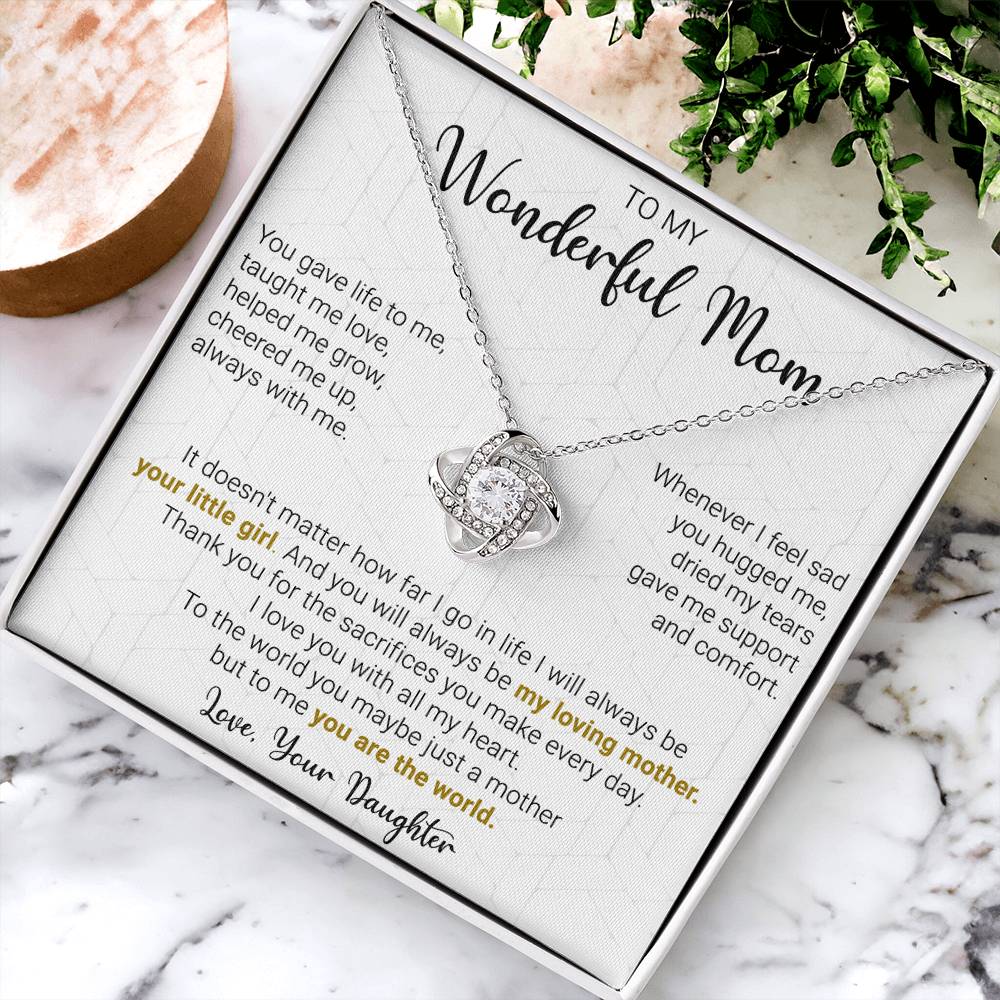 Gift For Mom - Your Little Girl - Love Knot Love Knot Necklace