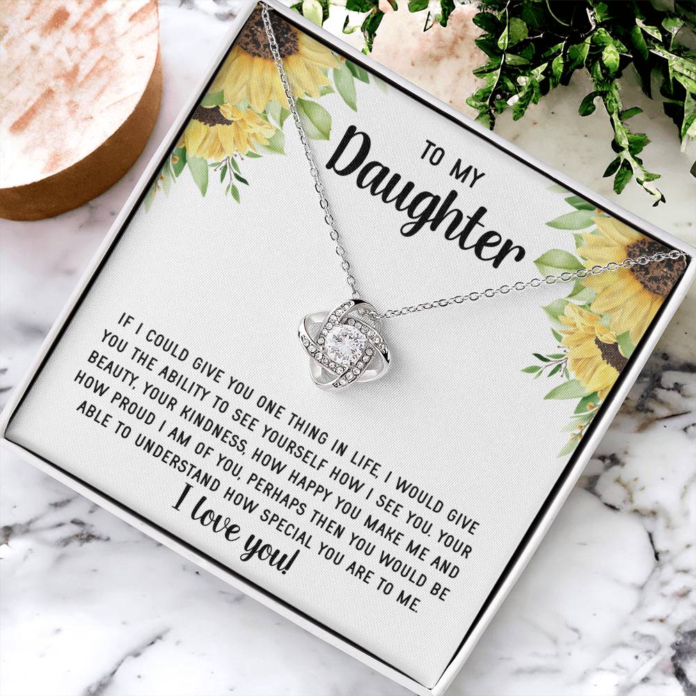 To My Daughter Necklace Gift From Mom Mothers Day Gift For Daughter From Mother Sentimental Jewelry Gifts For Daughter From Mom 9 Love Knot Necklace