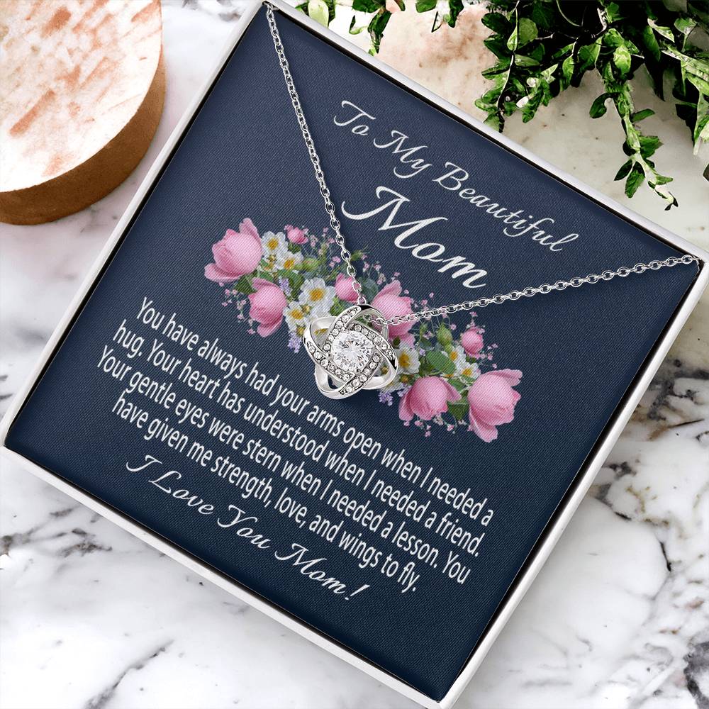 Mothers Day Gift From Daughter Mother's Day Necklace To My Beautiful Mom Necklace Mom Gift From Son Mom Necklace 5 Love Knot Necklace