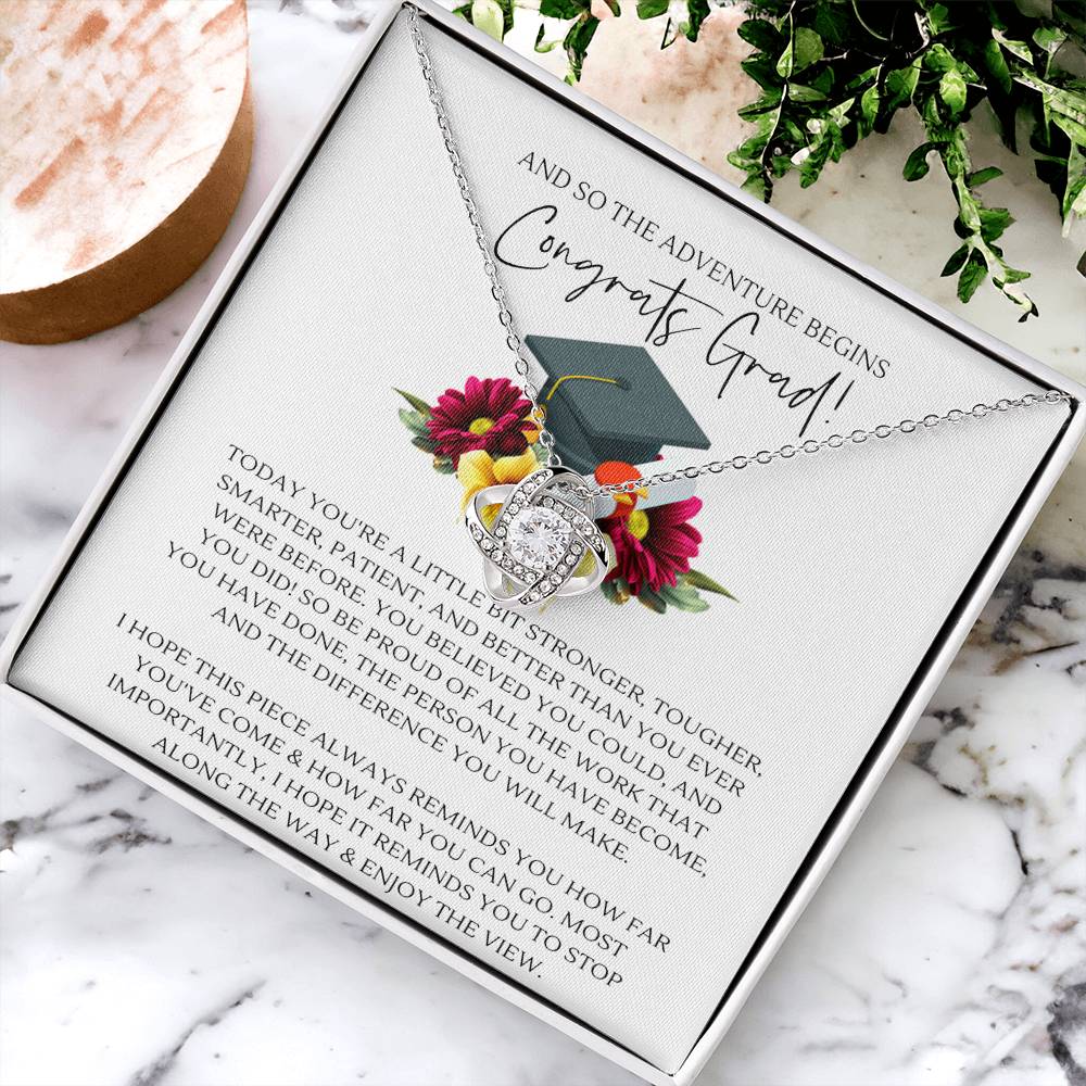 Graduation Gift For Her Graduate Necklace Class Of 2022 Hight School College Graduatio Love Knot Necklace