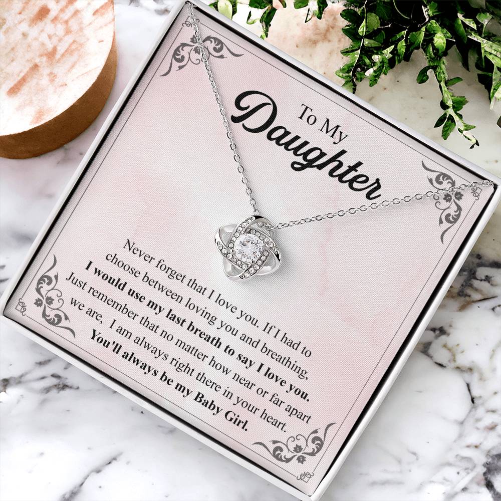 To My Daughter Necklace Gift From Mom Mothers Day Gift For Daughter From Mother Sentimental Jewelry Gifts For Daughter From Mom 3 Love Knot Necklace