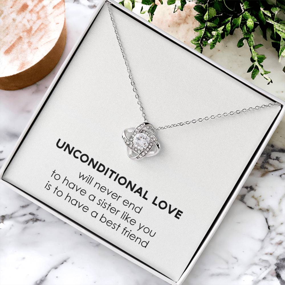 Sterling Silver Unconditional Love Necklace Love Knot Necklace