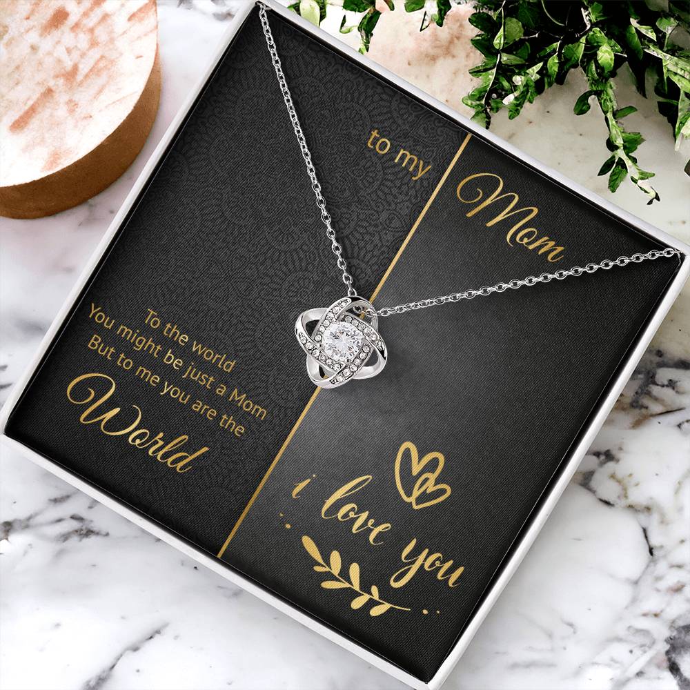 To My Mom - World - Loveknot Necklace Love Knot Necklace