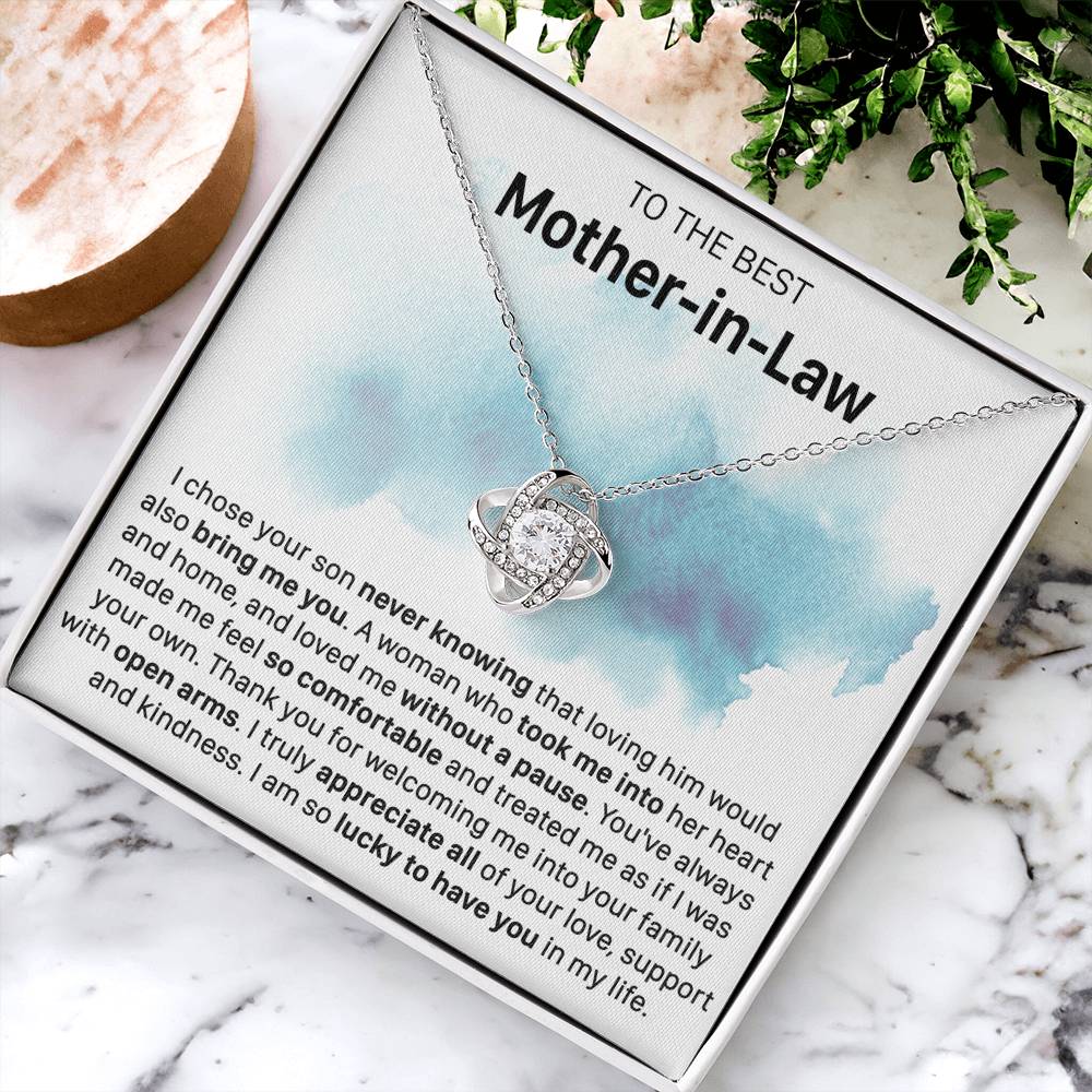 Gift For Mother-In-Law Never Knowing Took Me Into Love Knot Necklace Love Knot Necklace