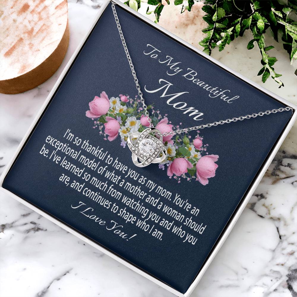 Mothers Day Gift From Daughter Mother's Day Necklace To My Beautiful Mom Necklace Mom Gift From Son Mom Necklace 3 Love Knot Necklace