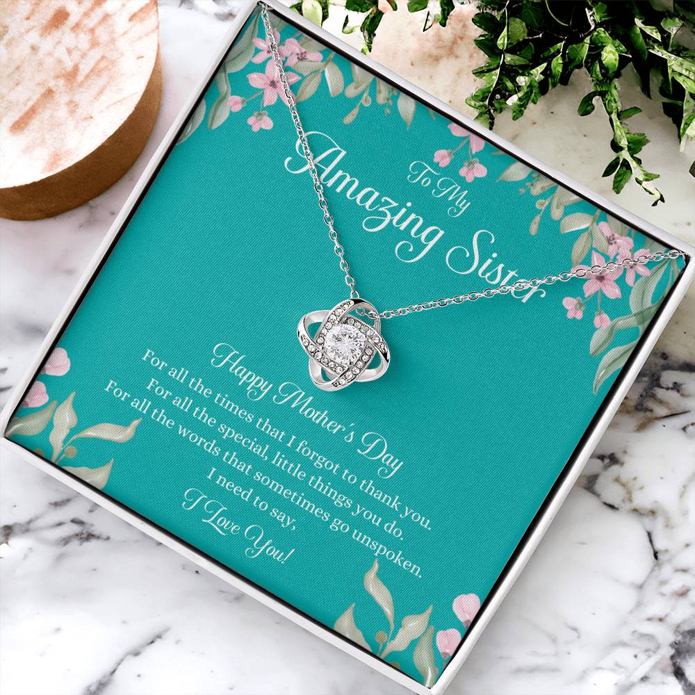 Mothers Day Gift For Sister Sister Mothers Day Gift Sister Necklace Gift On Mothers Day Sentimental Mothers Day Gift For Sister Jewelry Love Knot Necklace
