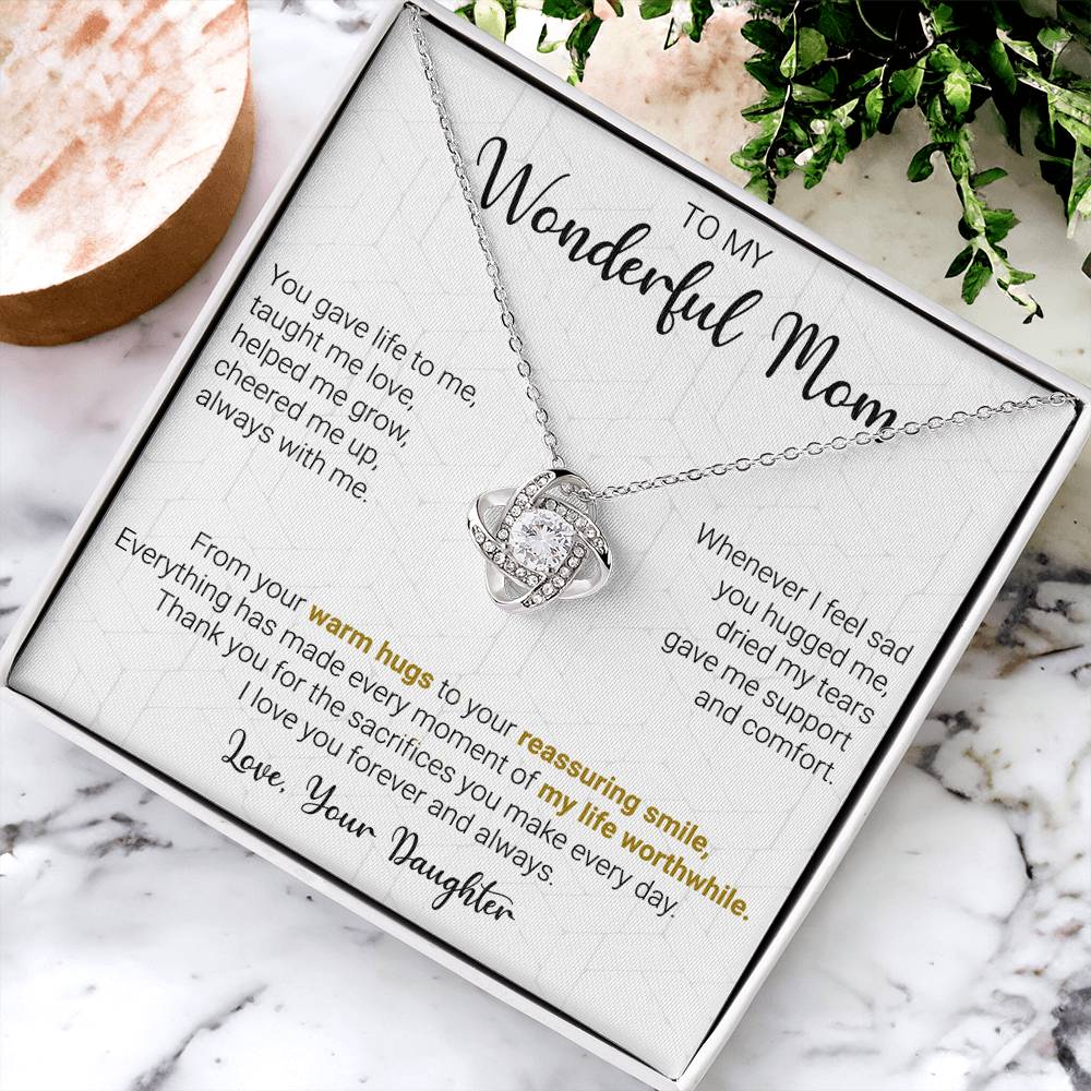 Gift For Mom - Dry My Tear - Love Knot Love Knot Necklace