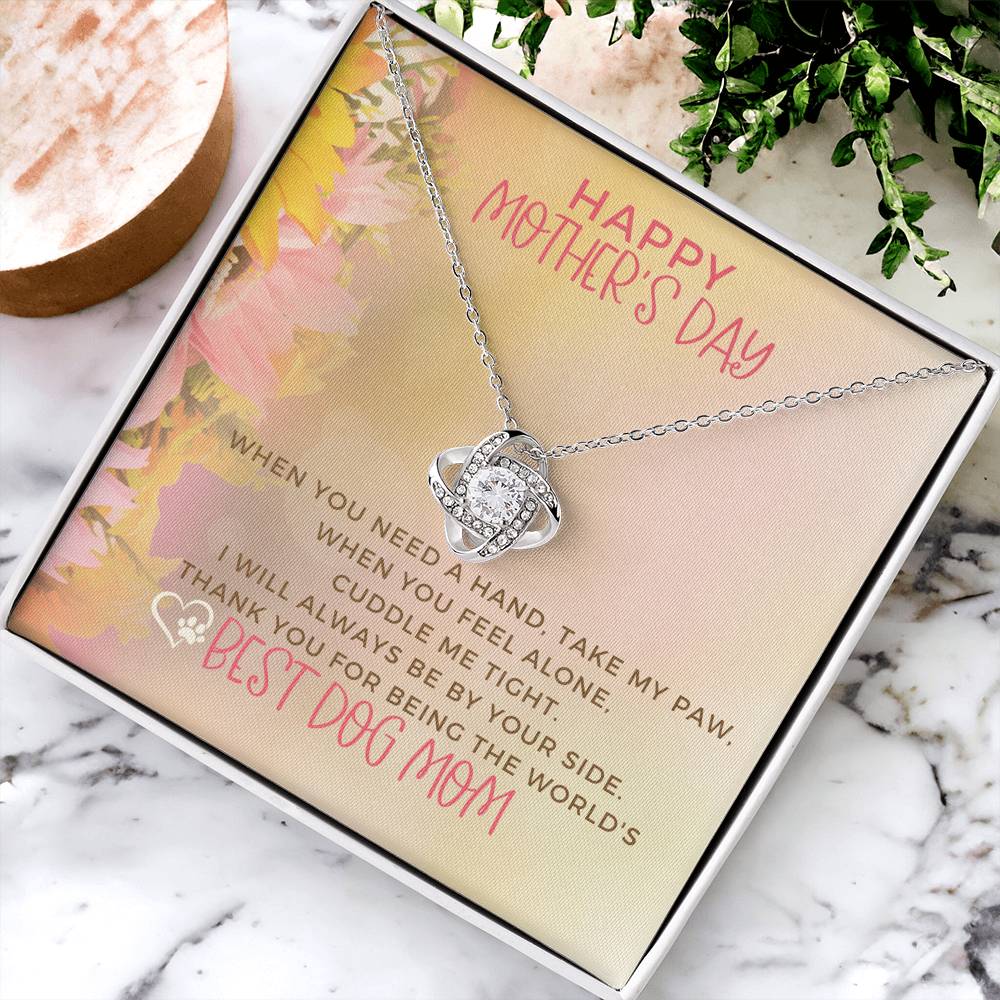 Best Dog Mom Ever Love Knot Necklace Mothers Day Dog Mom Jewelry Dog Mom Gifts Pet Lover Gift Love Knot Necklace