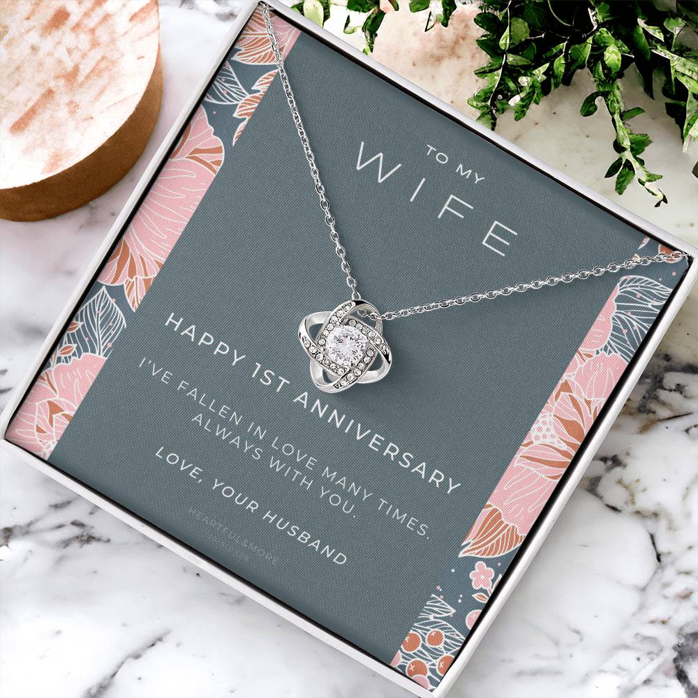 1 Year Anniversary Gift For Wife 1 Year Anniversary Gifts 1 Year Wedding Anniversary Gift Ideas 1St Wedding Anniversary Gift F(6) Love Knot Necklace