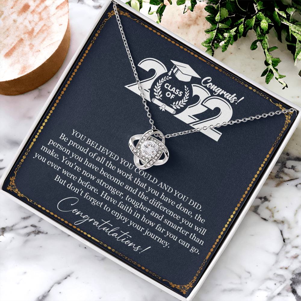 Graduation Gift Necklace Graduation Gift For Her College Graduation Gift For Her High School Senior Graduation Class Of 2022 Love Knot Necklace
