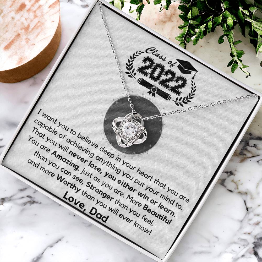 Just Released Class Of 2022 Graduation Gift From Dad Love Knot Necklace
