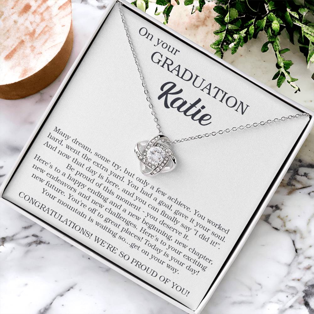 Customize Graduation Gift For Her Graduation Gift High School Graduation Sentimental Graduatio Love Knot Necklace