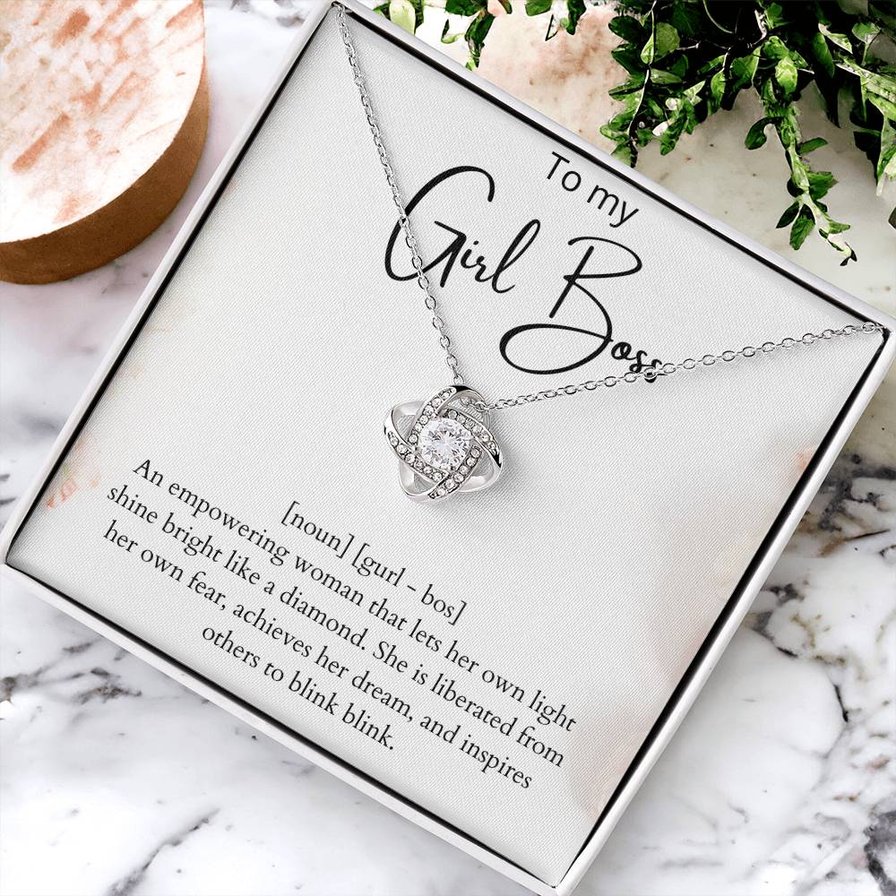 Girl Boss Gift. To My Girl Boss Friend. Gift For A Friend. To My Best F Love Knot Necklace