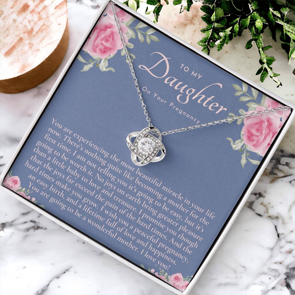Pregnancy Gift For Daughter Baby Shower Gift Mom To Be Gift Expecting Mom Gift Pregnant Daughter Gift From Mom Love Knot Necklace