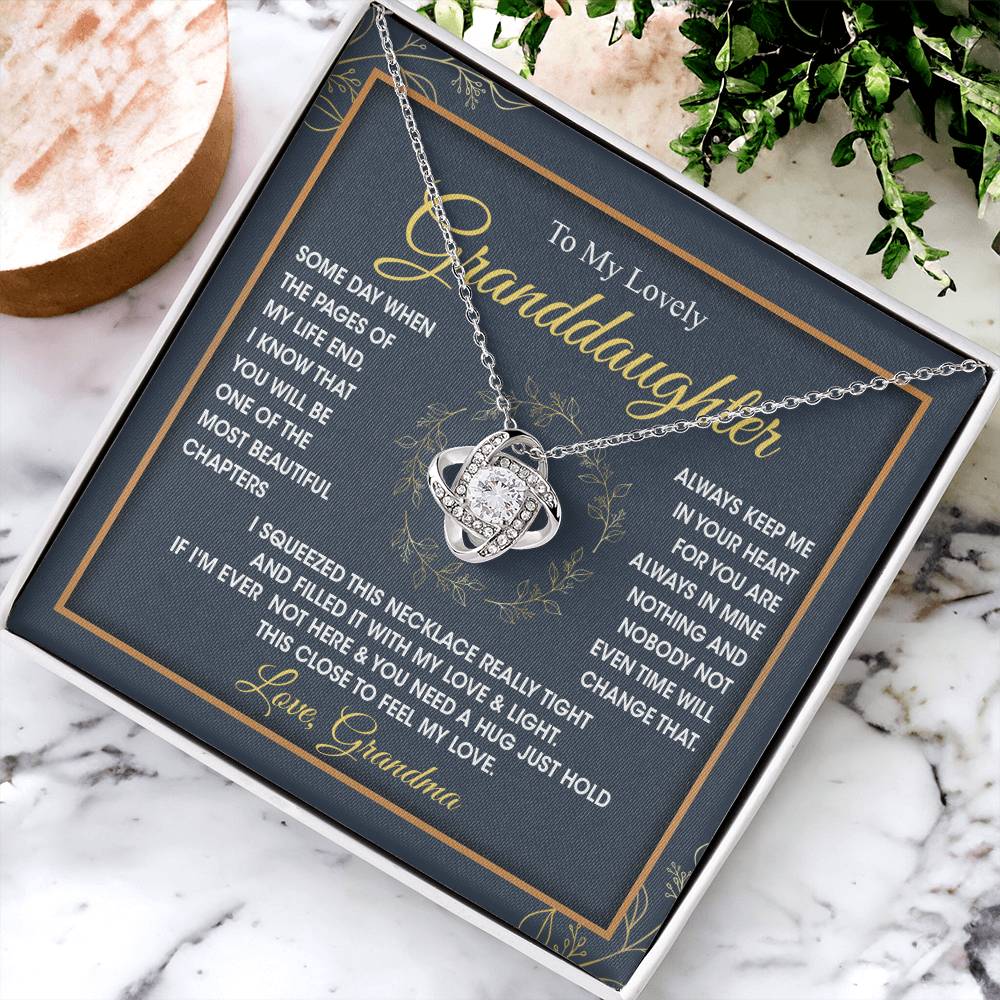 To My Lovely Granddaughter - You Will Be One Of The Most Beautiful Chapters Love Knot Necklace