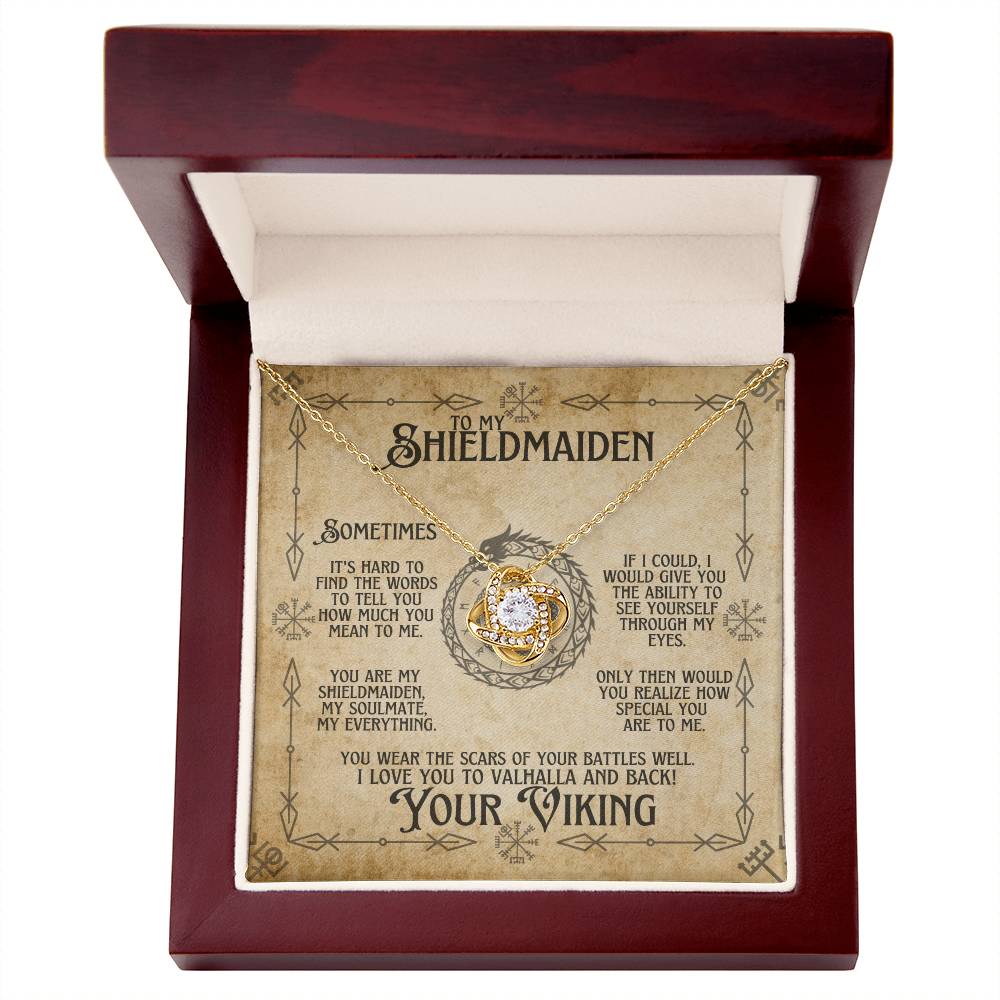 To My Shieldmaiden Viking Soulmate - Love Knot Necklace Love Knot Necklace