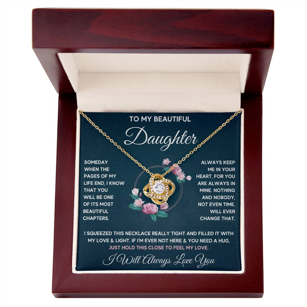 Gift For Daughter - Always Keep Me In Your Heart - Love Knot Necklace