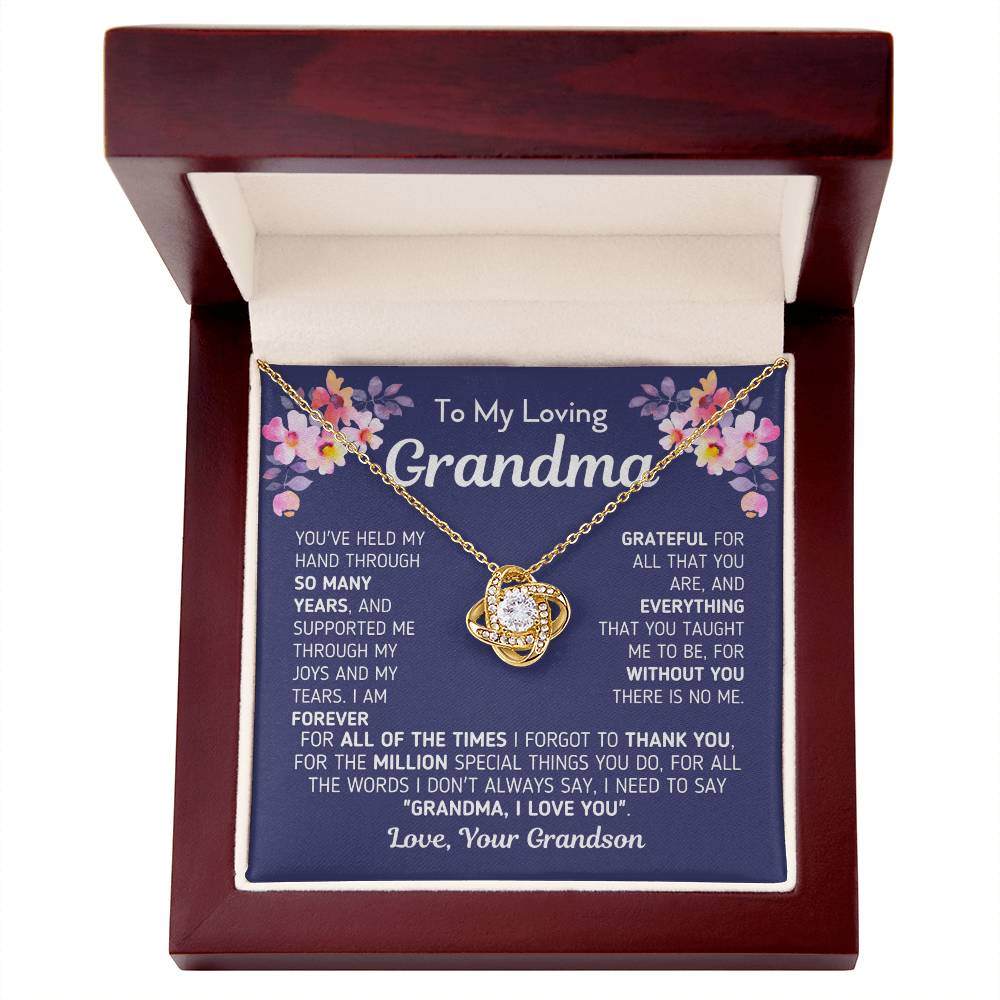 Gift For Grandma From Grandson Without You There Is No Me Knot Necklace Love Knot Necklace