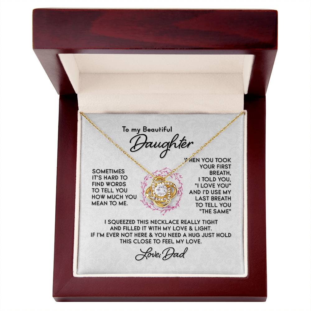 Gift For Daughter - First Breath Necklace From Dad Love Knot Necklace