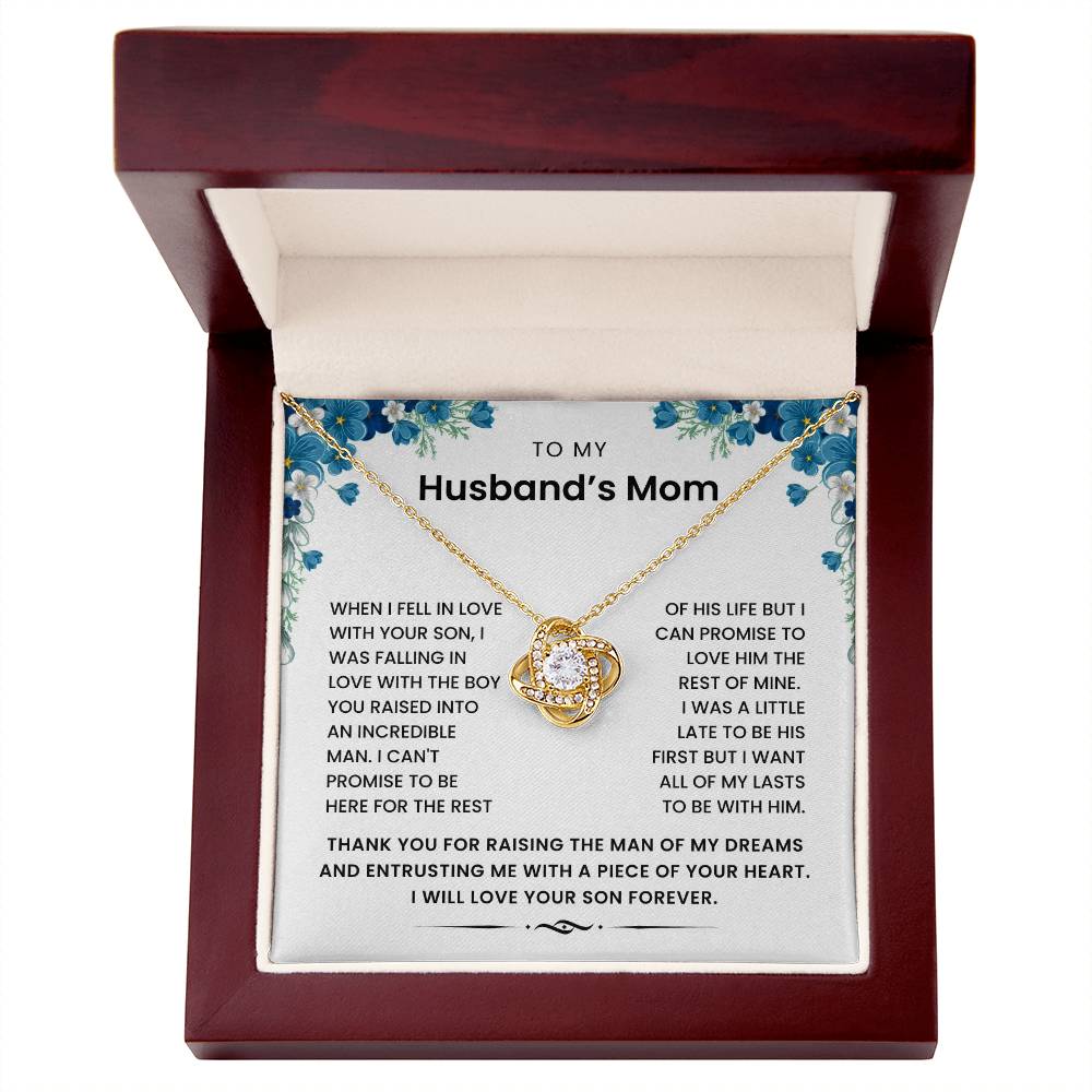 To My Husband's Mom - All My Lasts To Be With Him Love Knot Necklace