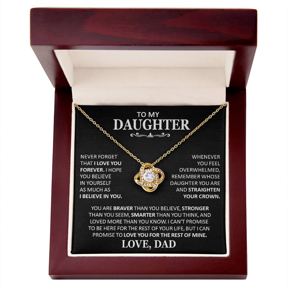 Unique Gift For Daughter From Dad Never Forget That I Love You Necklace Love Knot Necklace