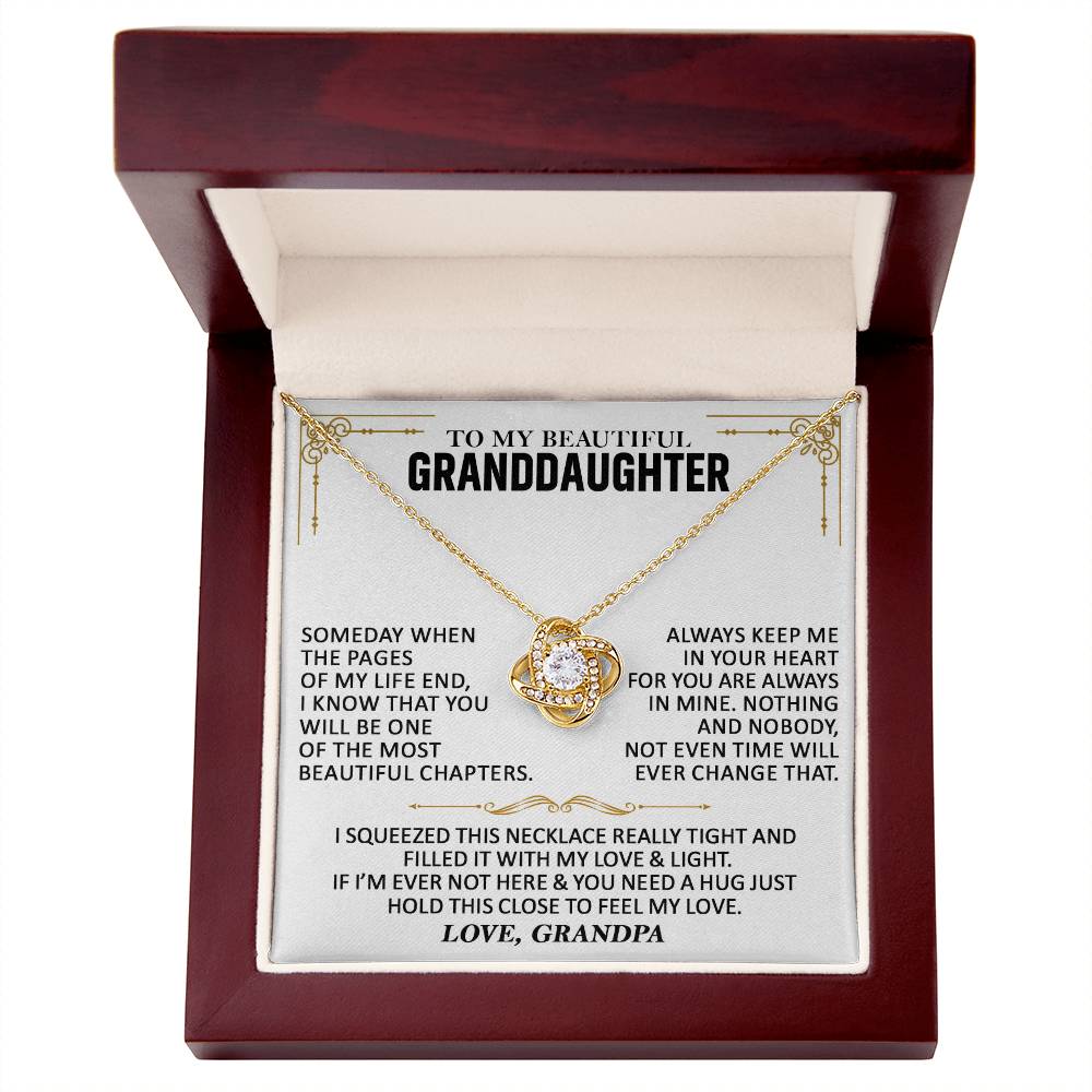 To My Granddaughter - Love Knot Necklace Love Knot Necklace