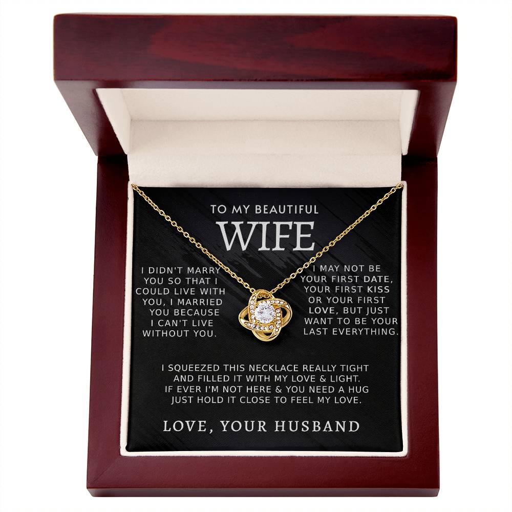 Gifts For Wife Romantic, Wife Birthday Gift Ideas, Necklaces For Wife From Husband, To My Soulmate Necklace For Women,To My Wife Gifts From Husband Love Knot Necklace