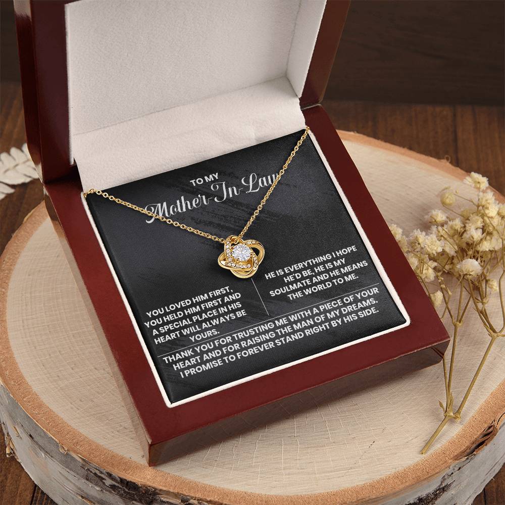 To My Mother-In-Law Thank You The Love Knot Necklace Love Knot Necklace