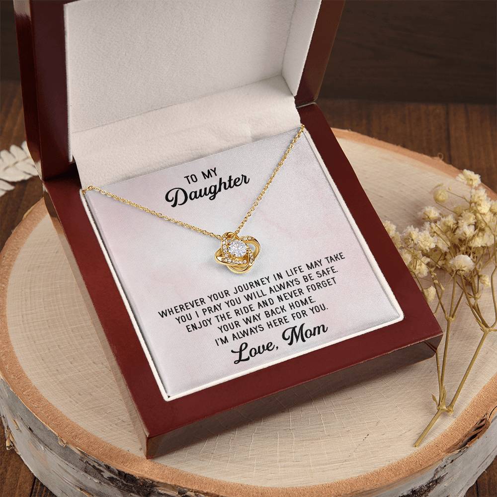 To My Daughter Necklace Gift From Mom Mothers Day Gift For Daughter From Mother Sentimental Jewelry Gifts For Daughter Love Knot Necklace