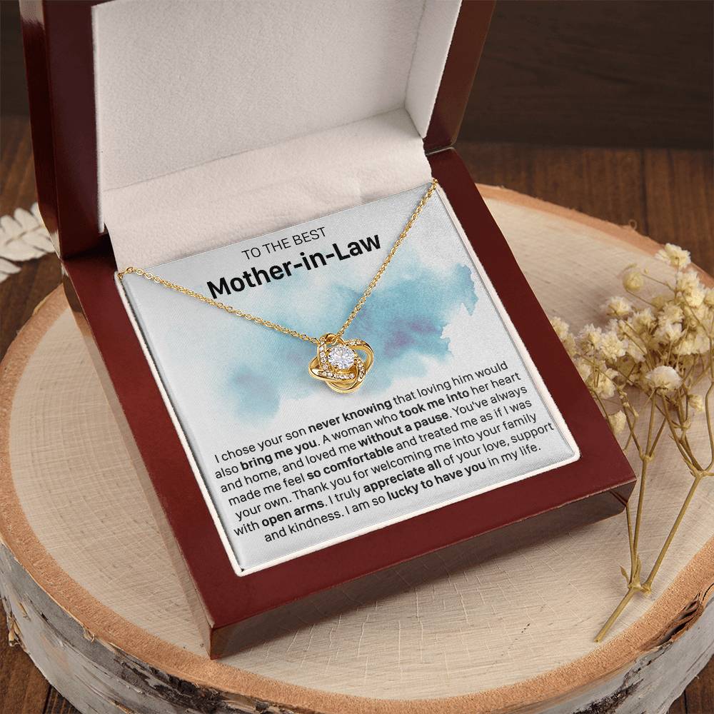Gift For Mother-In-Law Never Knowing Took Me Into Love Knot Necklace Love Knot Necklace