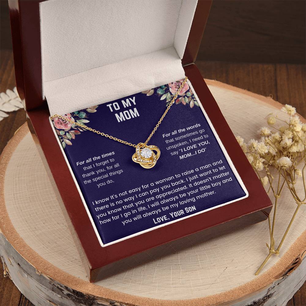 To My Mom - For All The Times Love Knot Necklace