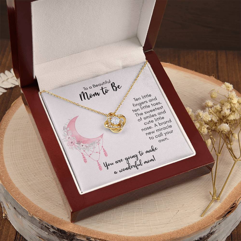 Expecting Mom Mothers Day Gift New Mom Necklace Jewelry Gift For First Mothers Day Push Jewelry Gift 1 Love Knot Necklace