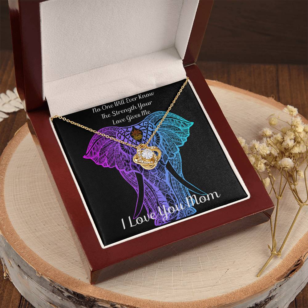Gift To Mom - I Love You Love Knot Necklace