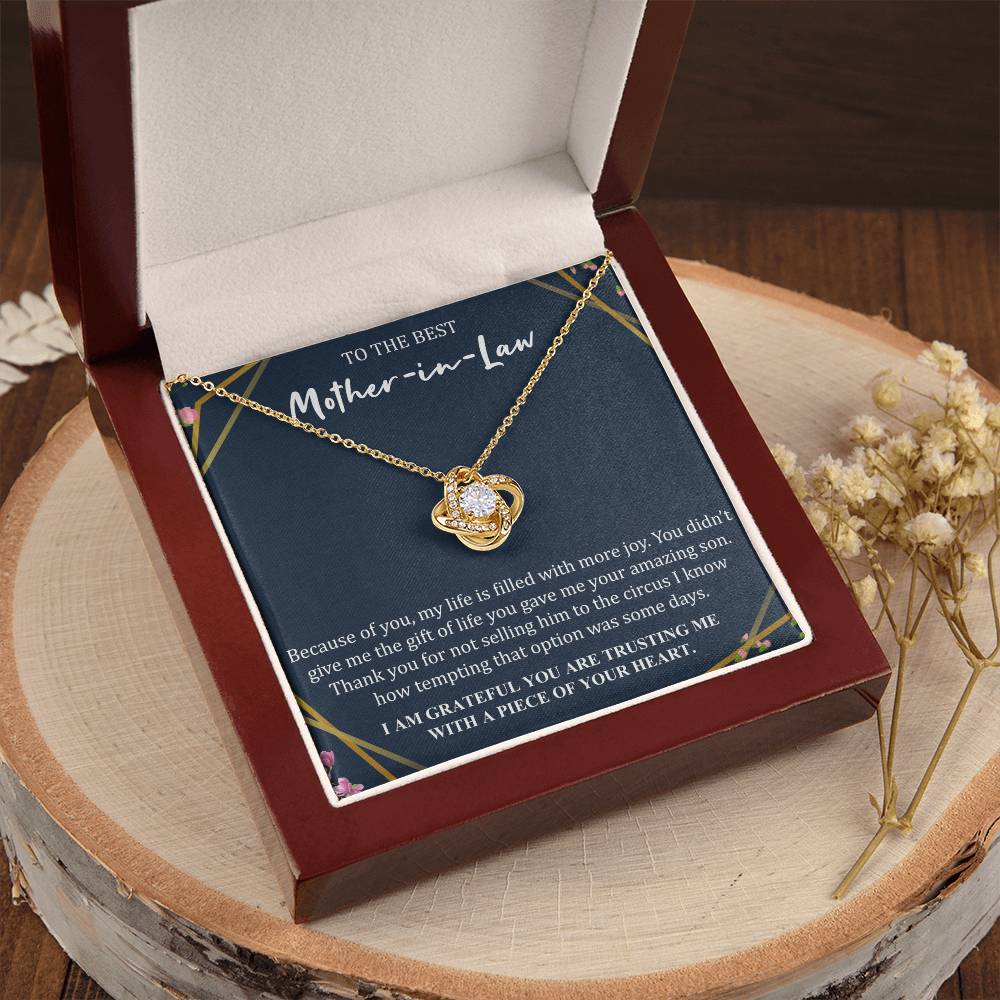 Gift For Mother-In-Law More Joy 5 Love Knot Necklace Love Knot Necklace