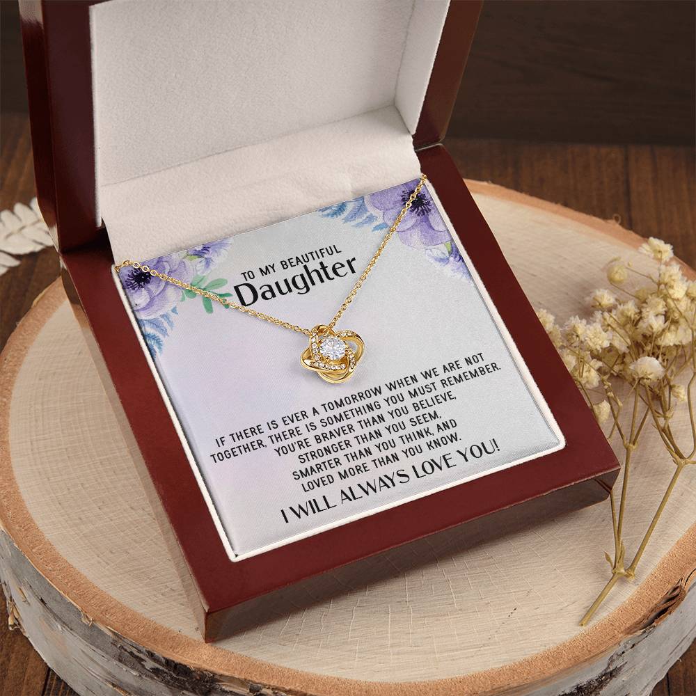 To My Daughter Necklace Gift From Mom Mothers Day Gift For Daughter From Mother Sentimental Jewelry Gifts For Daughter 1 Love Knot Necklace