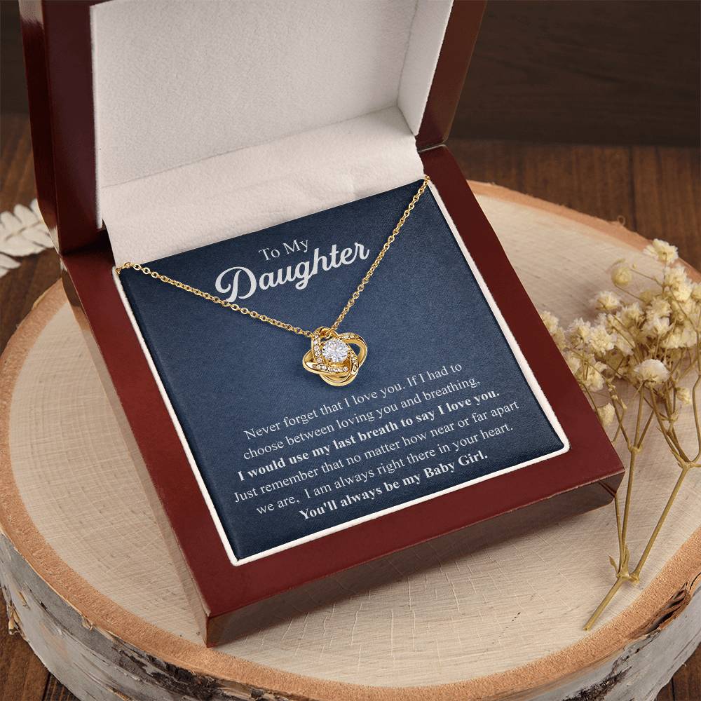 To My Daughter Necklace Gift From Mom Mothers Day Gift For Daughter From Mother Sentimental Jewelry Gifts For Daughter From Mom 2 Love Knot Necklace