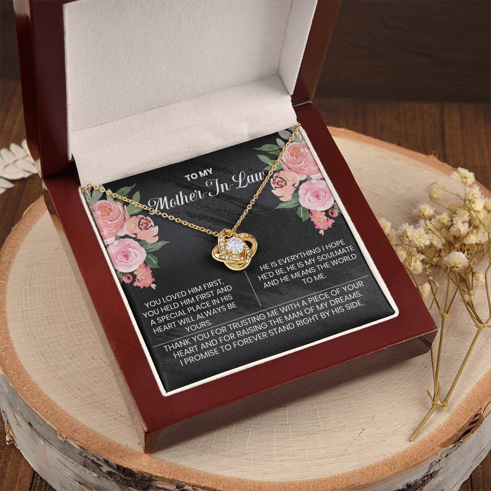 To My Mother-In-Law Thank You The Love Knot Necklace 1 Love Knot Necklace