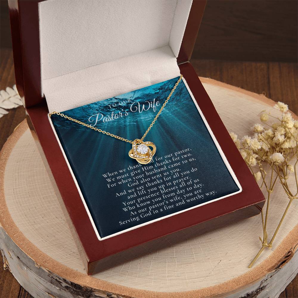 Pastors Wife Appreciation Gift Necklace Bible Study Gift Christmas Present For Pastors Wife Best Preacher Wife Gift Priest Wife Gift Love Knot Necklace