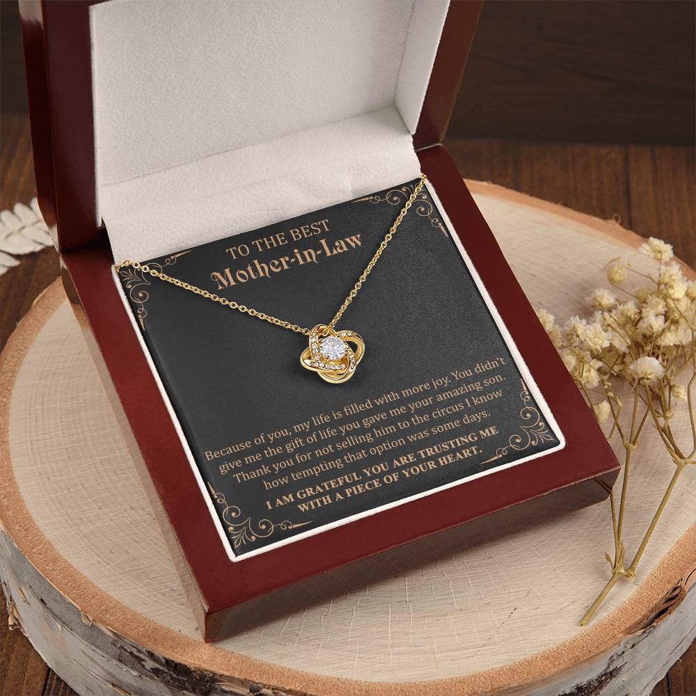 Gift For Mother-In-Law More Joy 1 Love Knot Love Knot Necklace