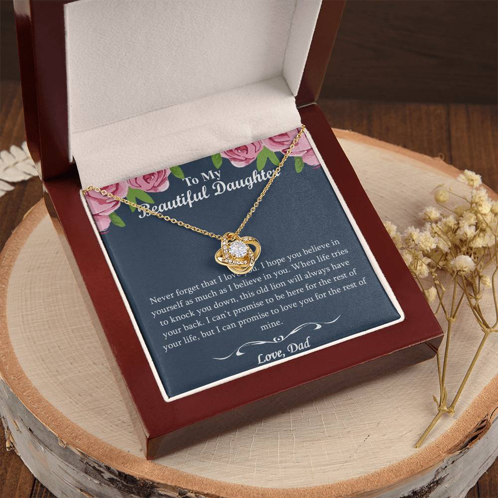 The Best Gift For Your Daughter - - Dad To Daughter Necklace Jewelry Gift Love Dad To Dau Love Knot Necklace