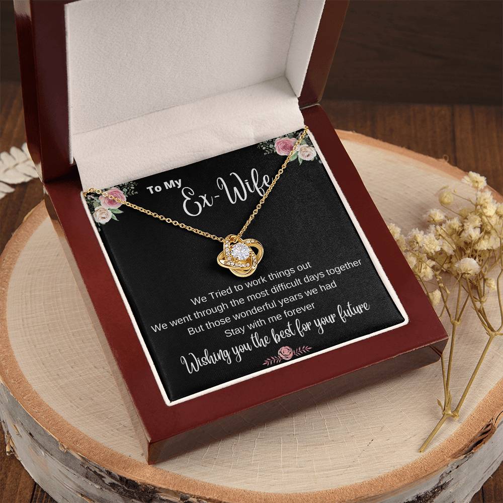 The Ex-Wife Divorced Departing Gift Former Wife For My Ex Birthday Mother's Day Breakup G Love Knot Necklace