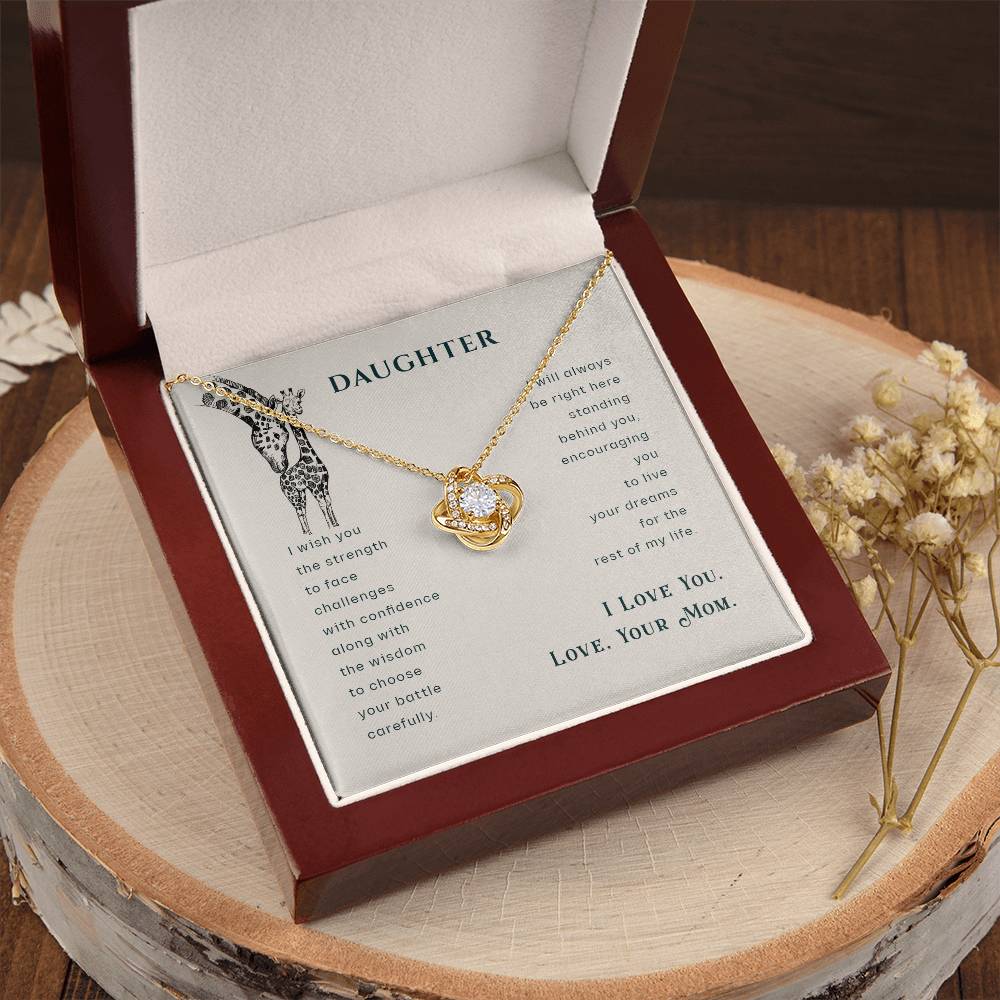 Mother Daughter Giraffe Necklace Gift For Daughter- Giraffe Necklace Gift From Mom Birthday Gift For Daughter Graduation Gift Always Have You Love Knot Necklace